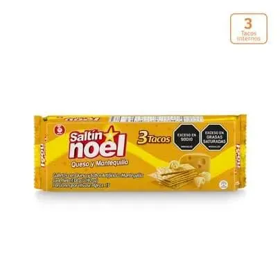 Galleta Saltín Noel Queso Mantequilla x 338g x 3 Tacos Internos