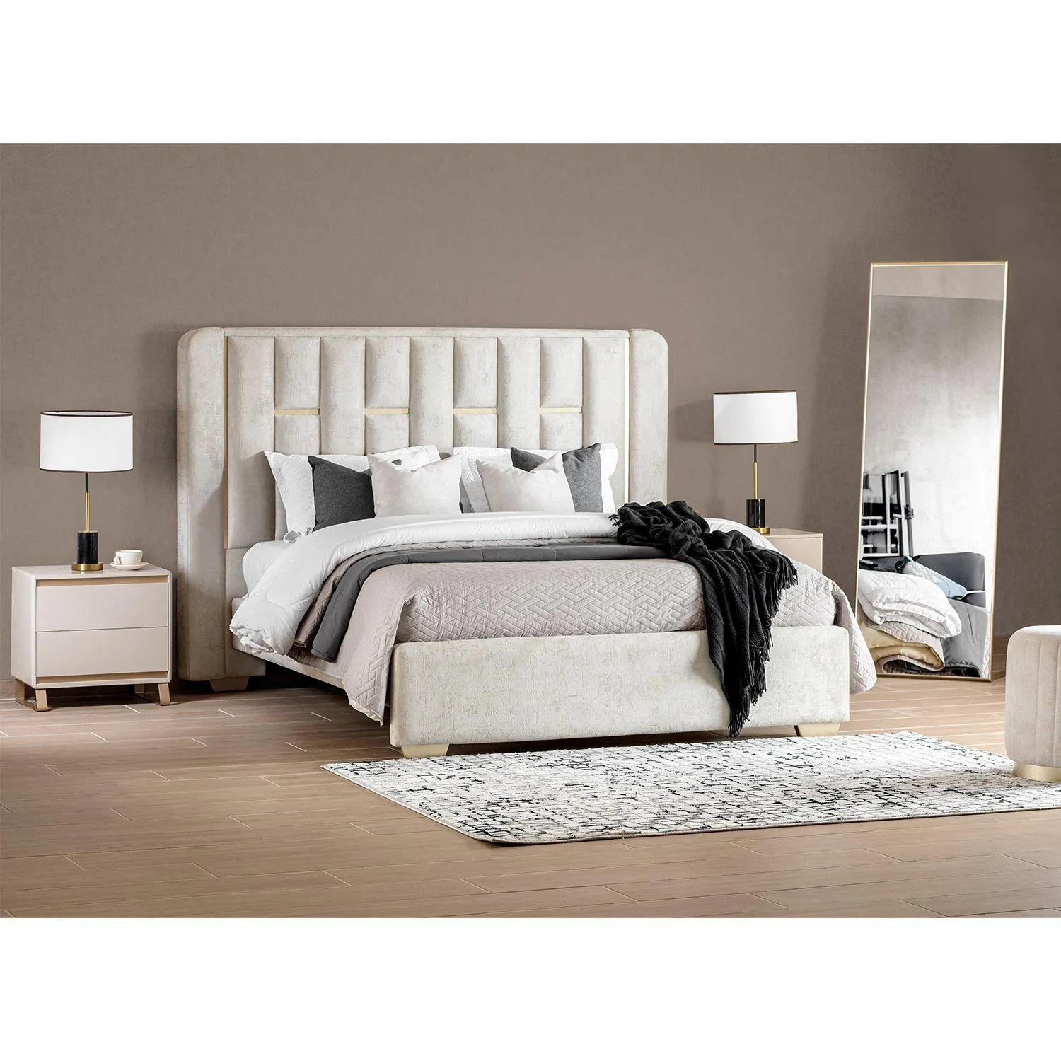 Cama Doble Sevilla Crudo, Champaña