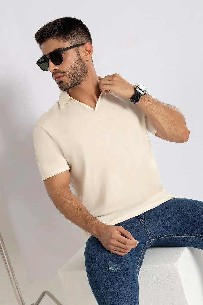 POLO MANGA CORTA Marfil
