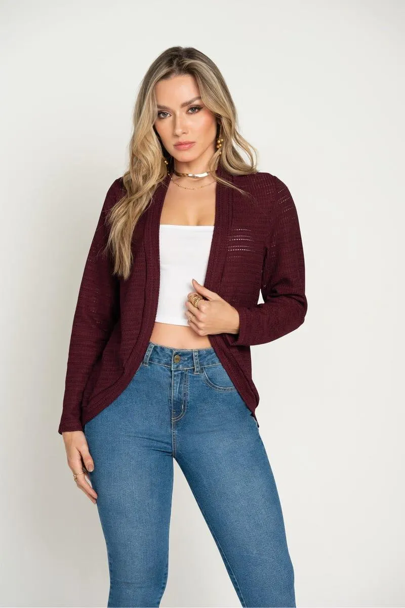 CARDIGAN MANGA LARGA Morado