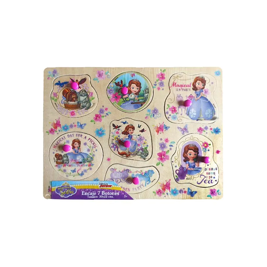 Juego De Encaje Grande 7 Botones Princesita Sofia