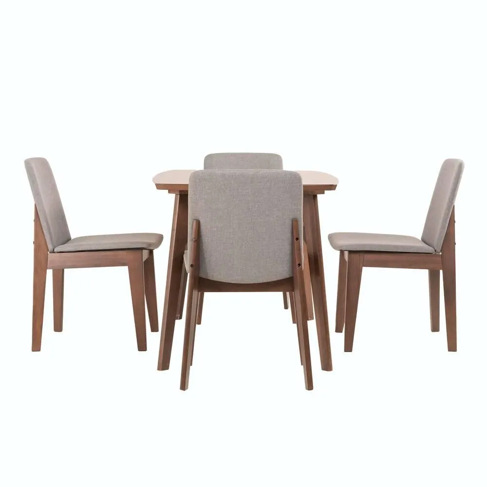 Comedor Esther Caoba 4P Gris