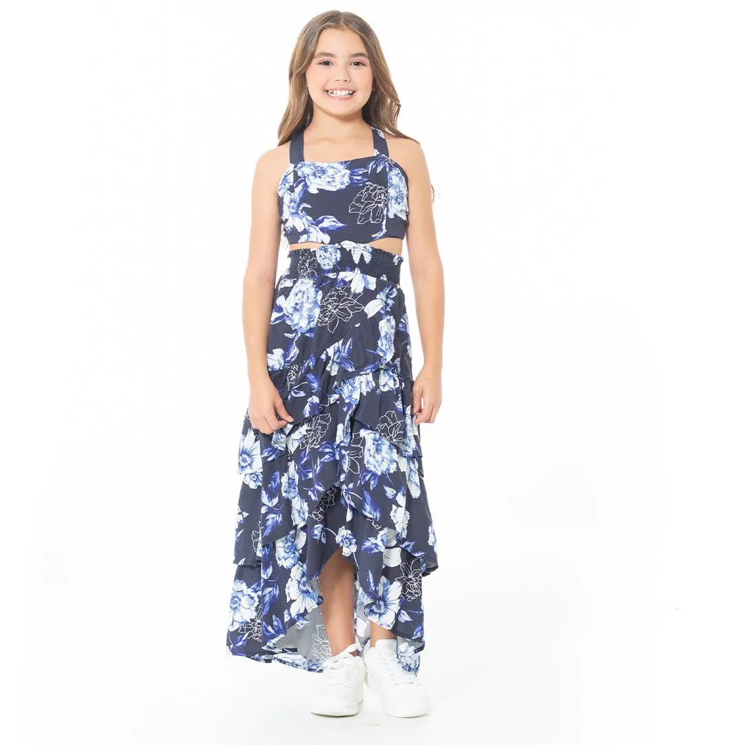 BLUE MIDI DRESS FOR GIRLS