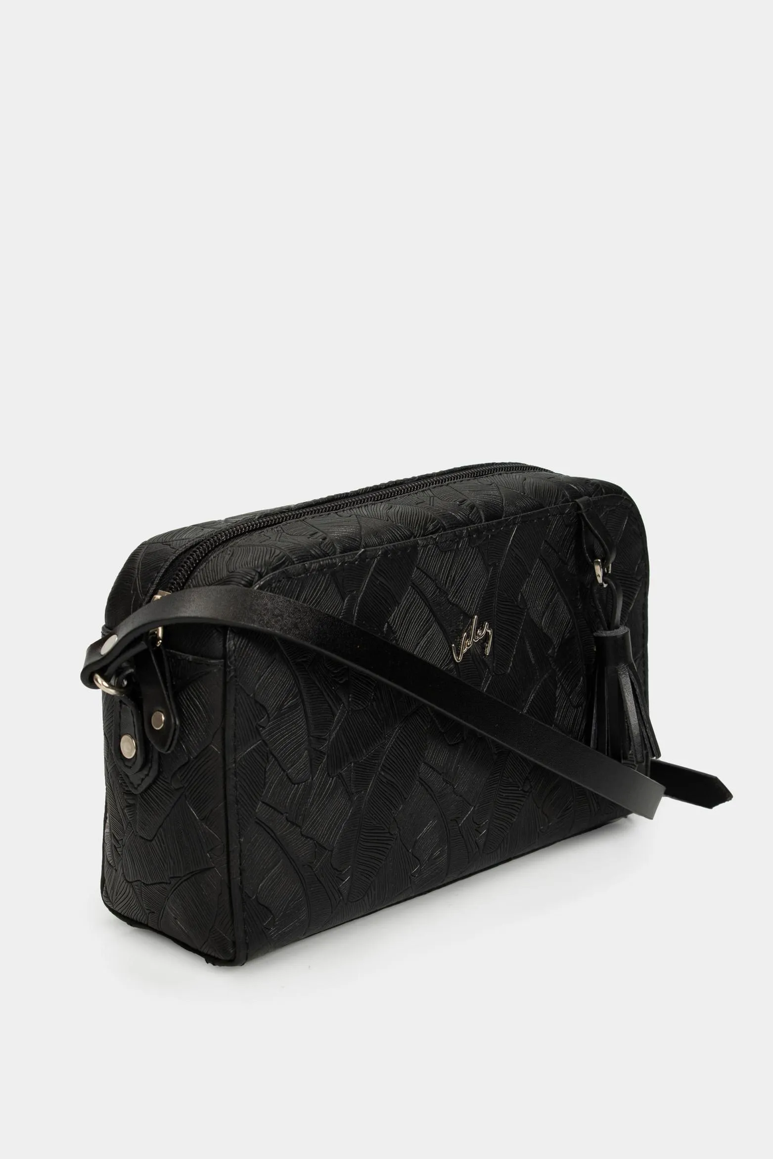 Manos libres verona de cuero para mujer grabado placa palmera