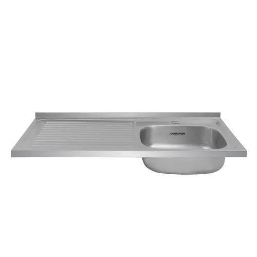 Mesón de cocina Challenger en acero inoxidable con lavaplatos derecho - 100cm - MD 1110