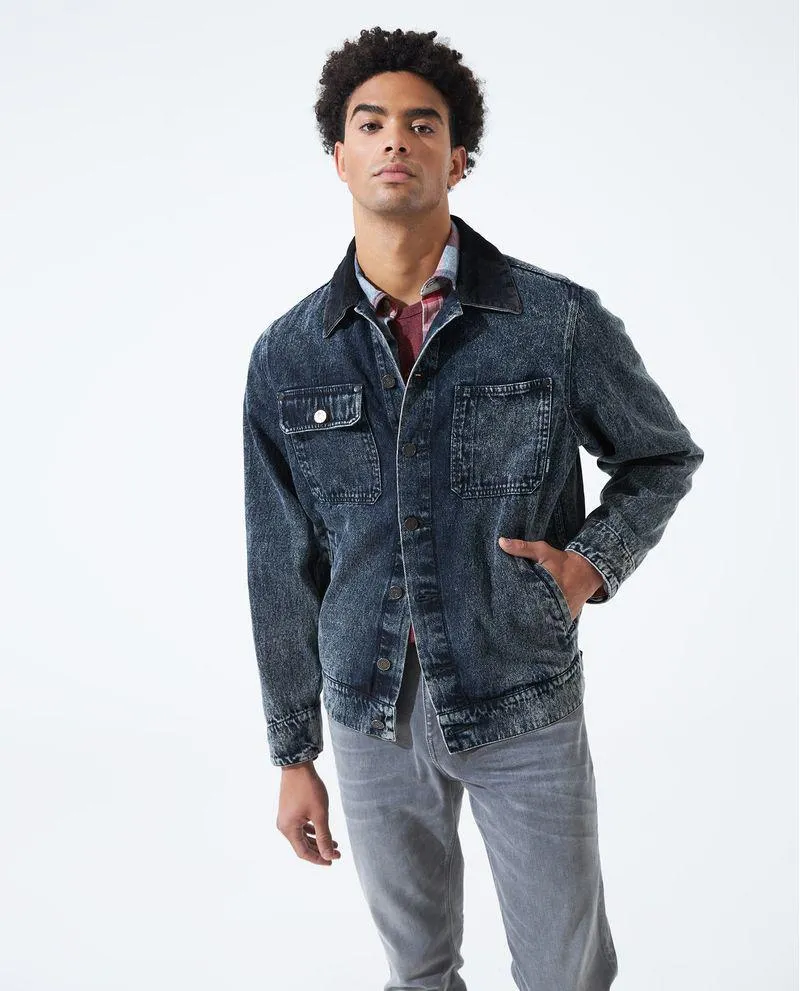 Chaqueta negra de denim para hombre