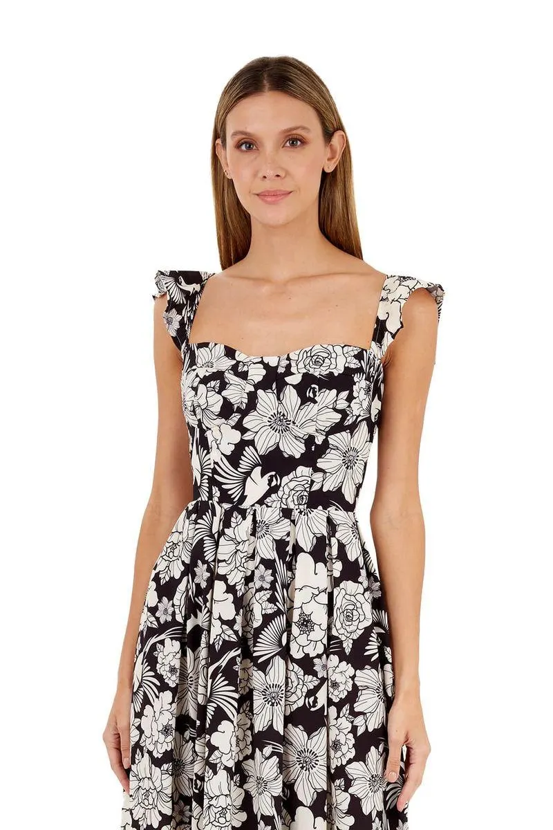 Vestido Largo Estampado Negro para mujer Solene