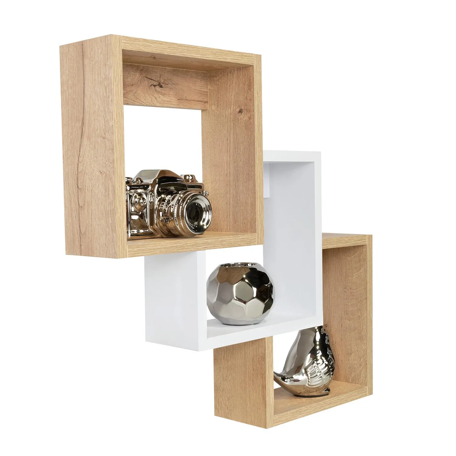 Repisa Ali, Beige y Blanco, X 3 módulos