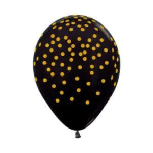 GLOBO NEGRO INFINITY CONFETTI DORADO SEMPERTEX