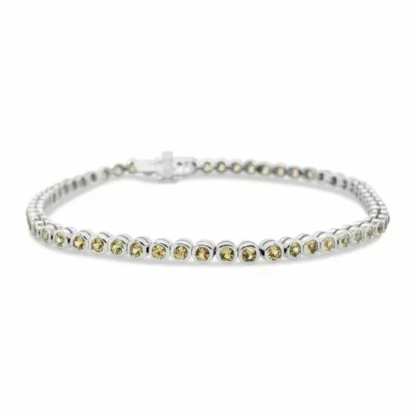 Pulsera sinfín zafiros amarillos – oro blanco