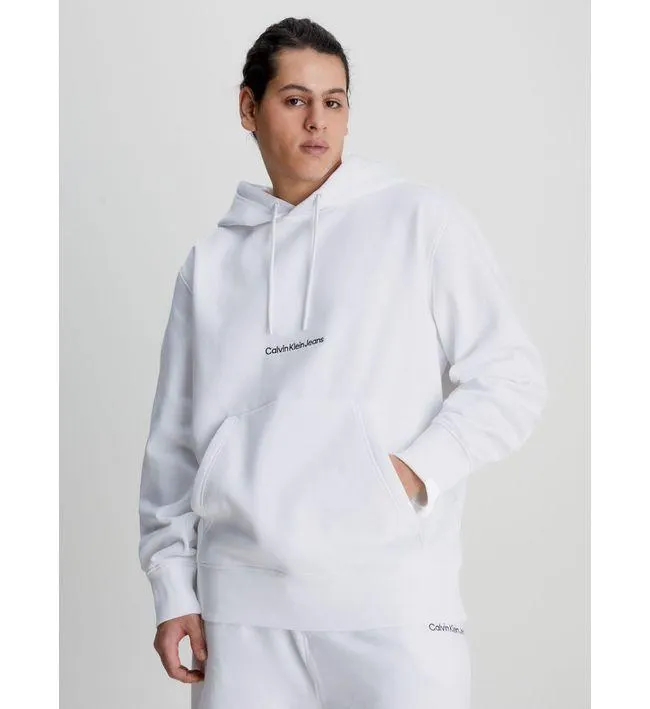 Buzo Con Capucha Y Logo Hombre Blanco Calvin Klein