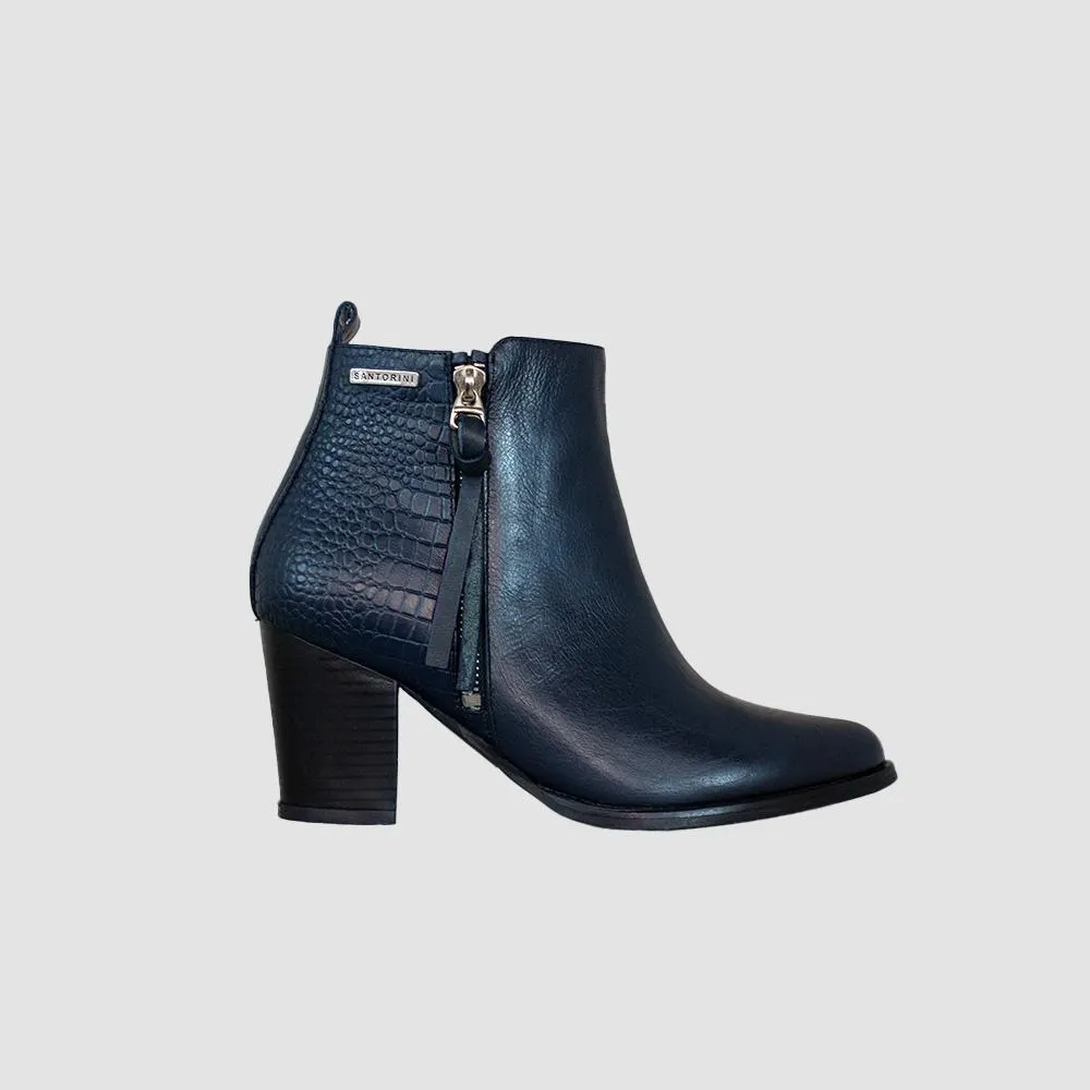 BOTINES PARA MUJER ESCUARA CUERO AZUL