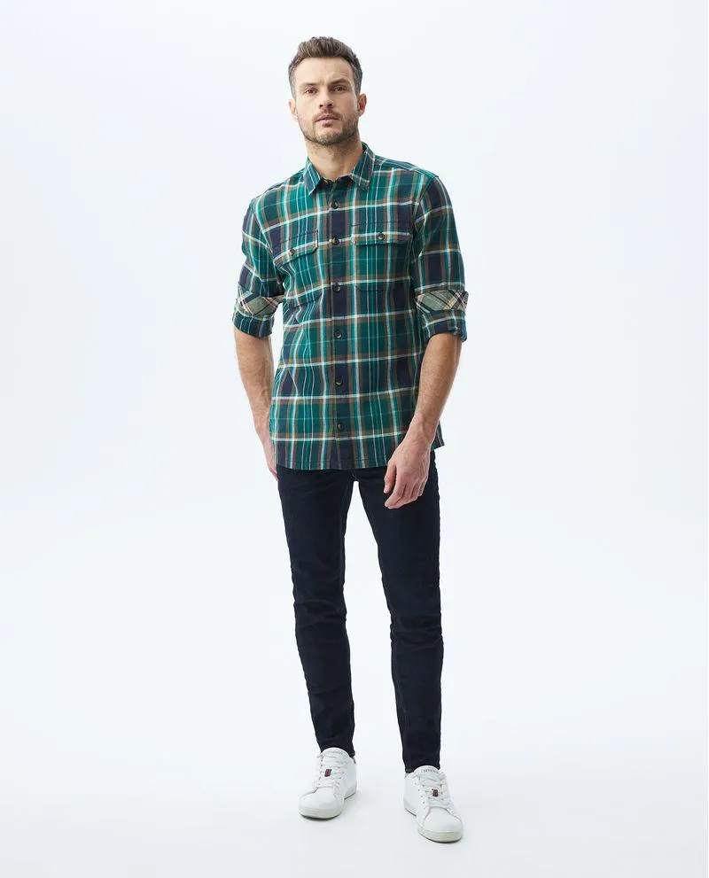 Camisa de Hombre, Classic Fit Manga Larga - Cuadros