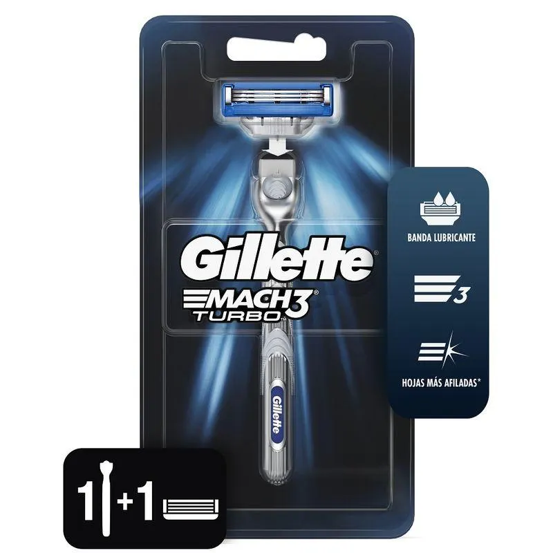 Maquina Afeitar Gillette Mach 3 Turbo Razor X 1 Und