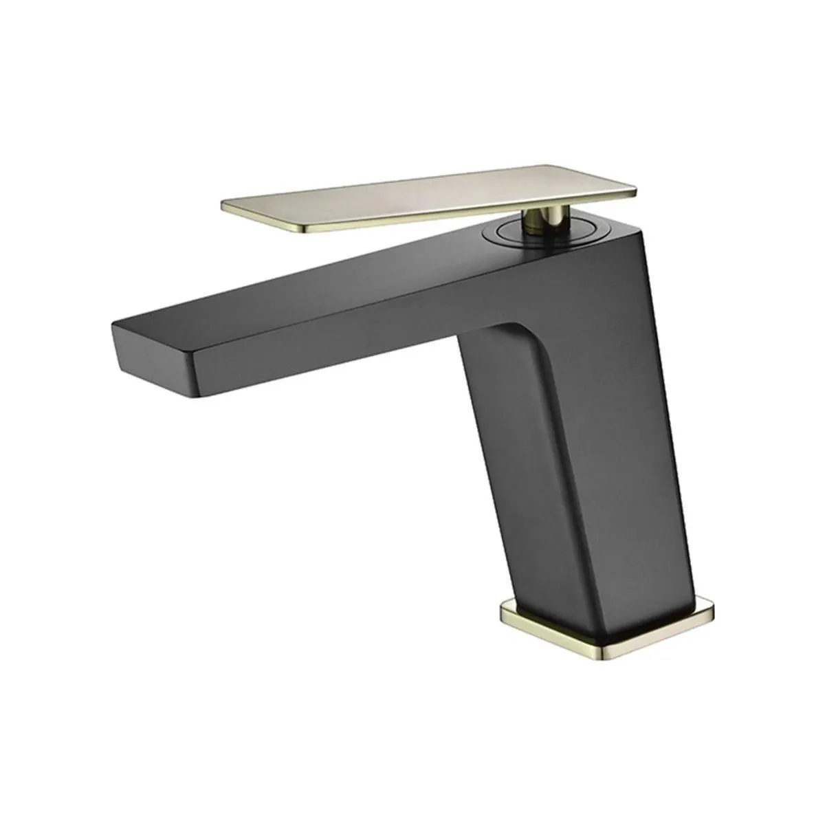 Grifería de lavamanos baja Essenza Negro-Oro Mate