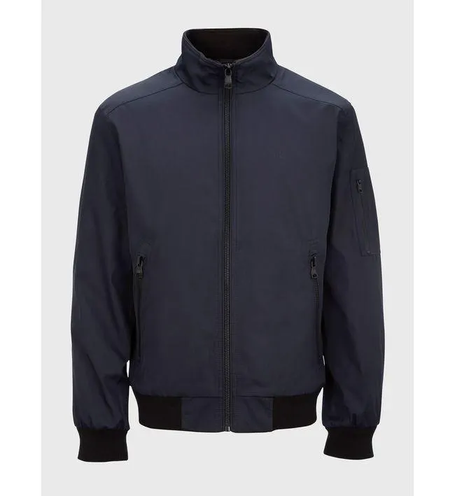 Chaqueta Azul Manga Larga Con Cierre De Cremallera Homb