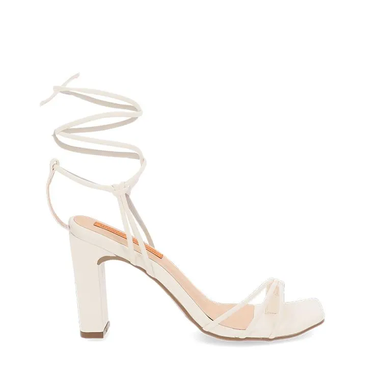 Sandalia tacon marfil para mujer maze