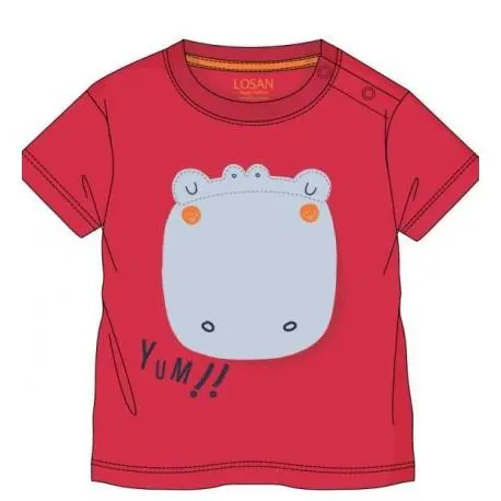 CAMISETA ROJA CON PARCHES BABY NIÑO LOSAN REF 117-1204AL
