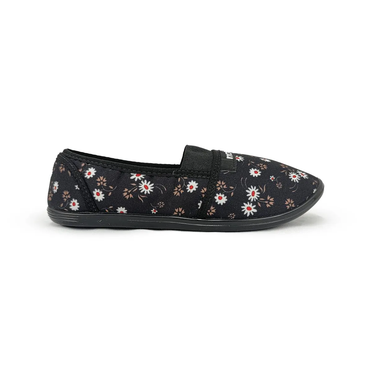 MOCASIN NEGRO FLORES MOLECA MUJER