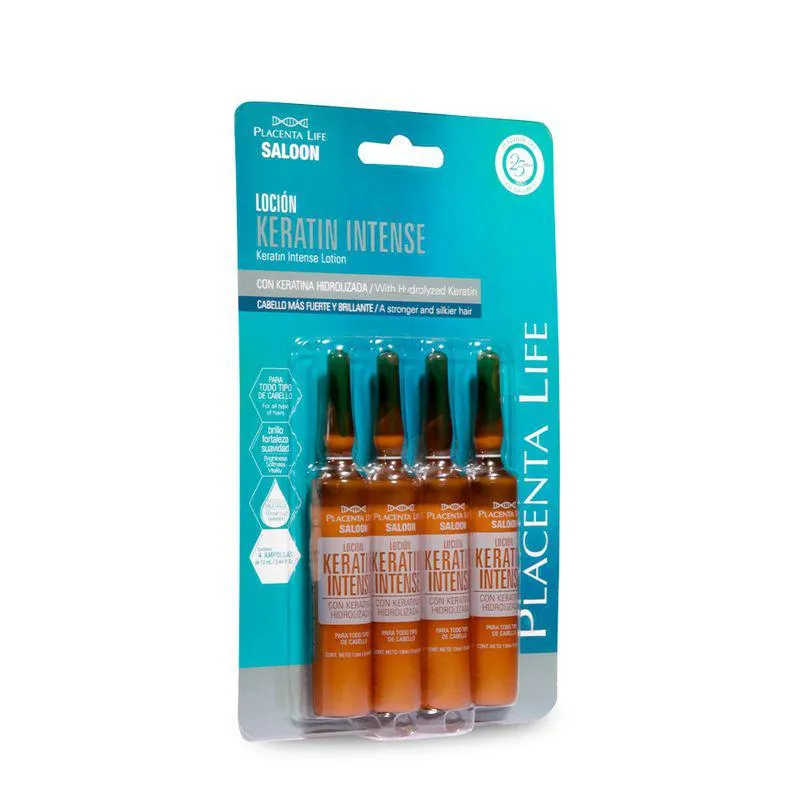 Ampolleta Placen Life Keratina Intense Frizz 13ml*4 Unidades
