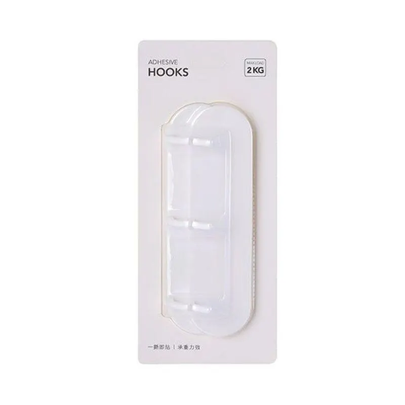 Gancho Adhesivo, Triple Pequeño, Blanco
