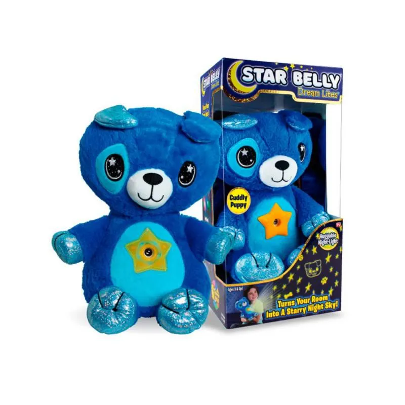 Peluche Proyector De Luces Star Belly Oso Azul