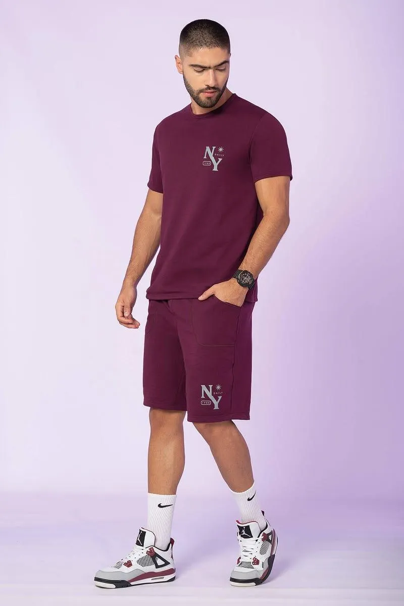 CONJUNTO X 2 CAMISETA - BERMUDA Morado