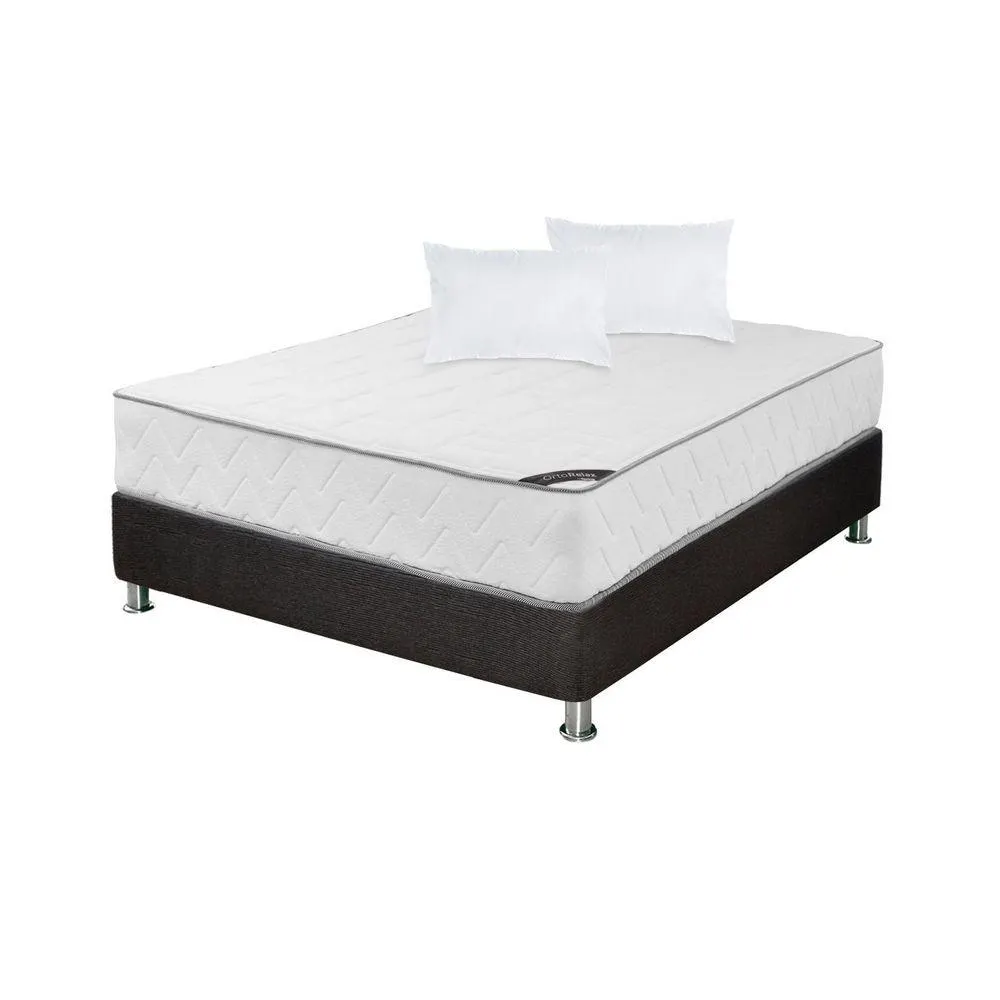 Colchón + Almohadas SPRING Doble (140 x 190 cm) ORTX Resortado Semisuave .