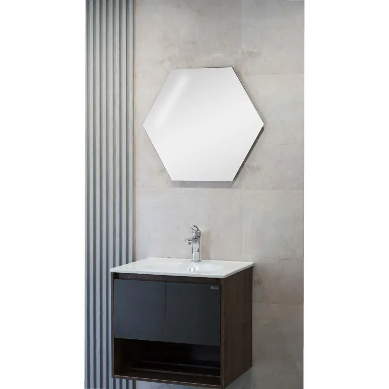 Espejo Hexagono Borde Pulido 4mm 60x80 cm