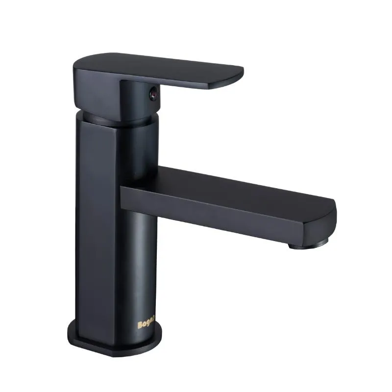 Griferia para lavamanos monocontrol castello medio negro mate