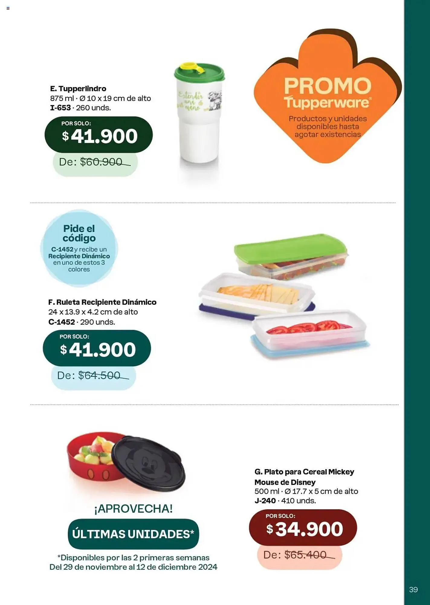 Catalogo de Catálogo Tupperware 29 de noviembre al 26 de diciembre 2024 - Pag 39