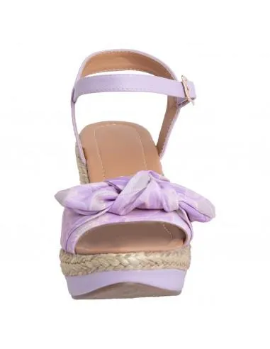 Sandalias con lazo y tipo cuña para mujer