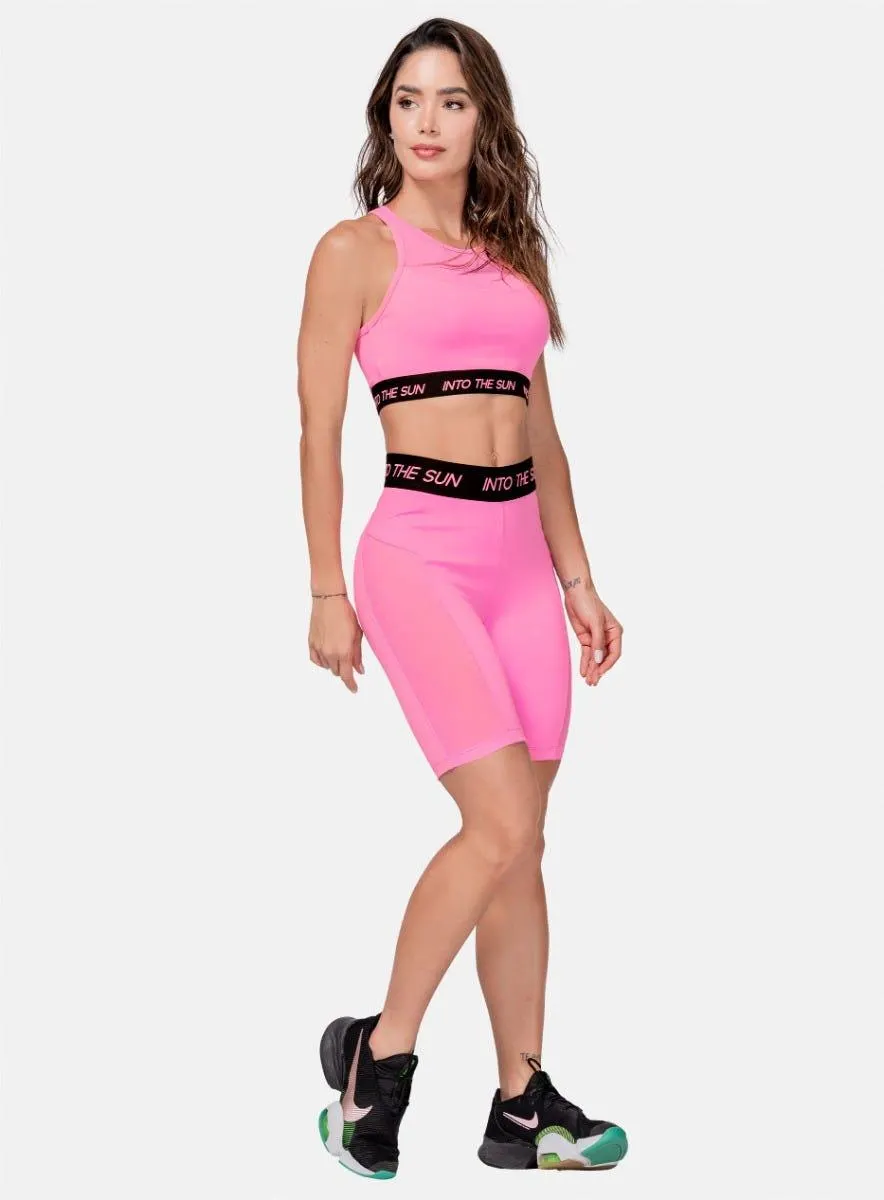 BIKER DEPORTIVO MUJER TELA SUPPLEX CON ELÁSTICO EXPUESTO ESTAMPADO TALLA ÚNICA