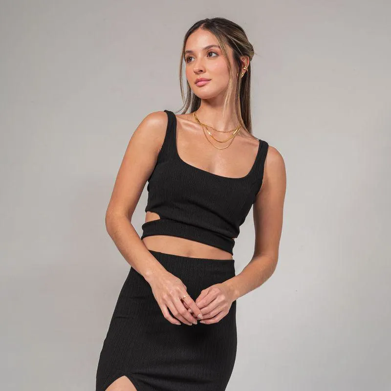 Blusa Ajustada Corta Manga Sisa Amaña