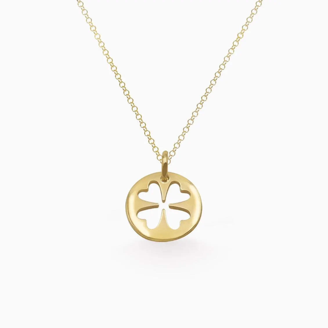 Dije en oro amarillo de 18K trébol calado