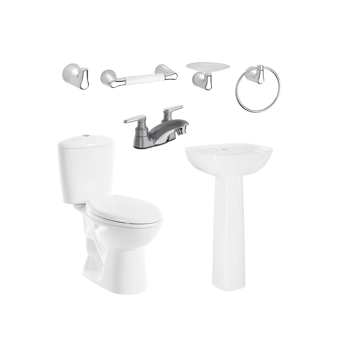 Combo Manantial PRO AL Btn Con Pedestal Gris Perlado