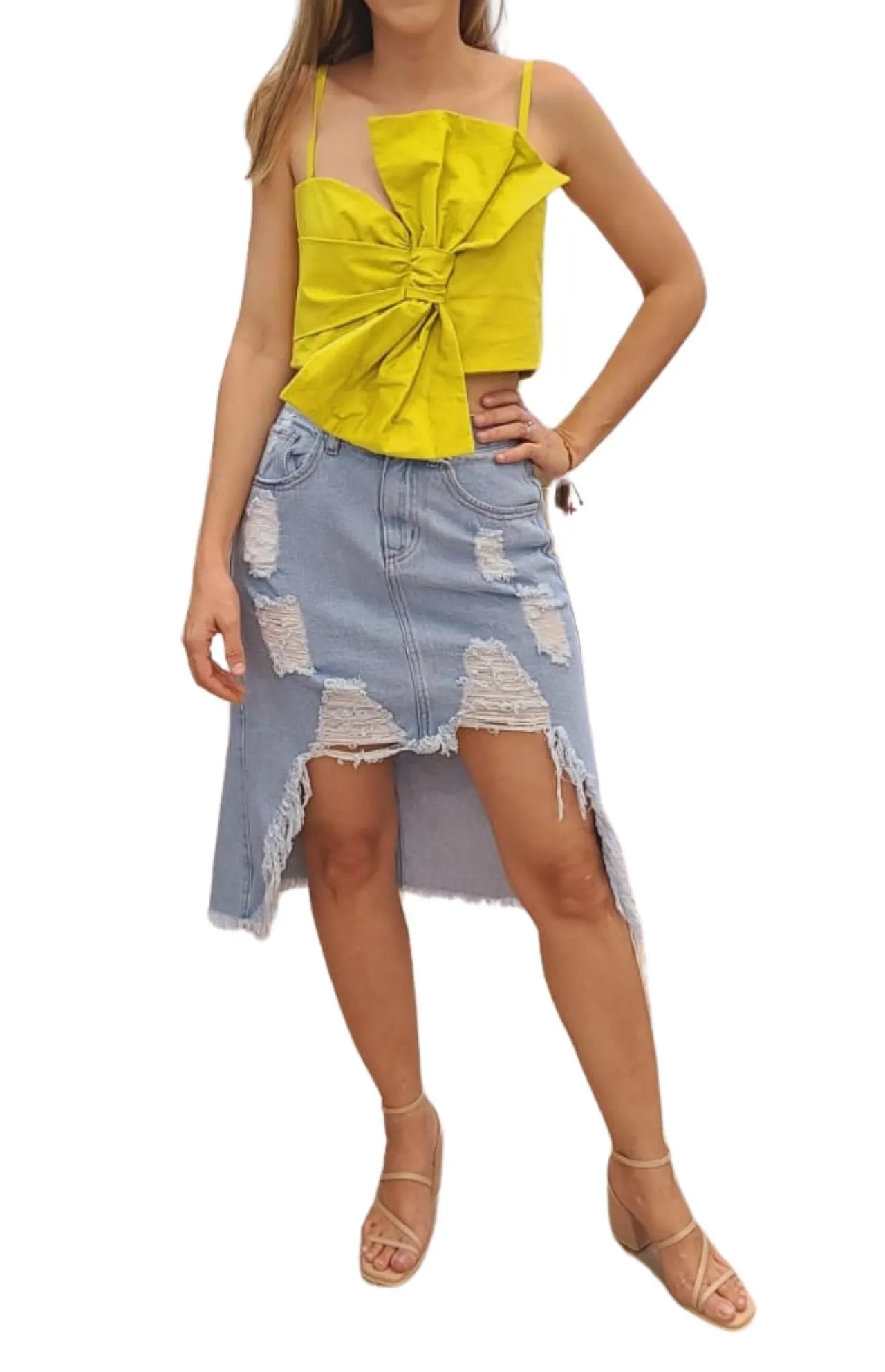 Falda Jean Asimétrica