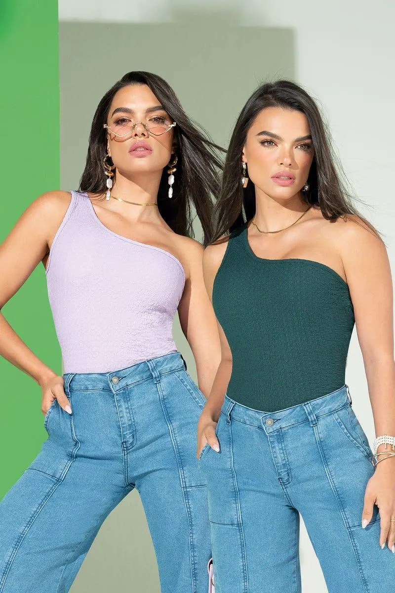 CROP TOP X 2 ASIMETRICO Multicolor