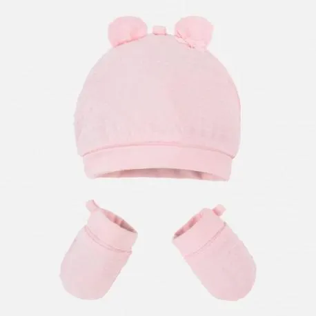 GORRO OREJITAS + MANOPLAS NW MAYORAL REF 19916 ROSADO
