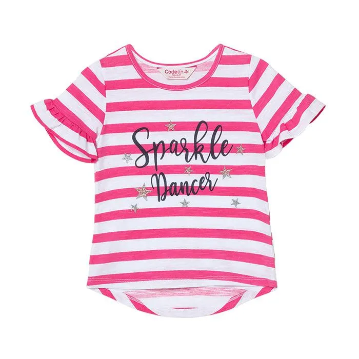 Camiseta manga corta Daliana rayas para bebé niña