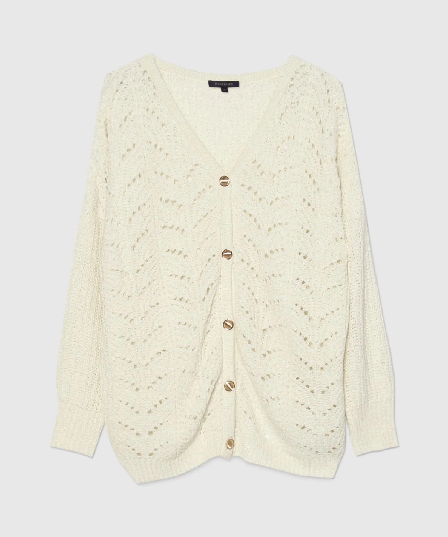 Saco Manga Larga Tipo Cardigan Con Lurex