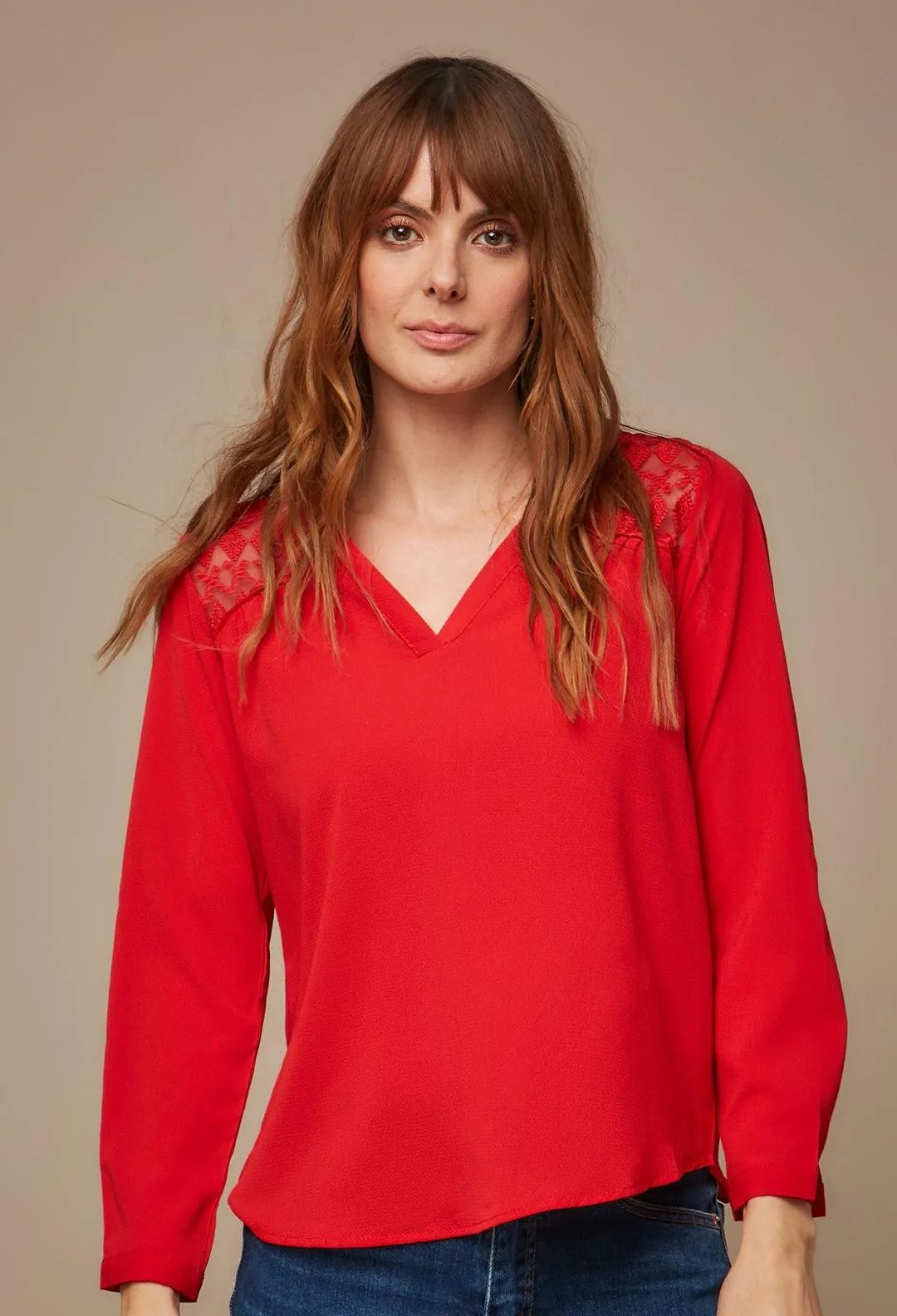 Blusa Detalle Hombro Mujer -SALE