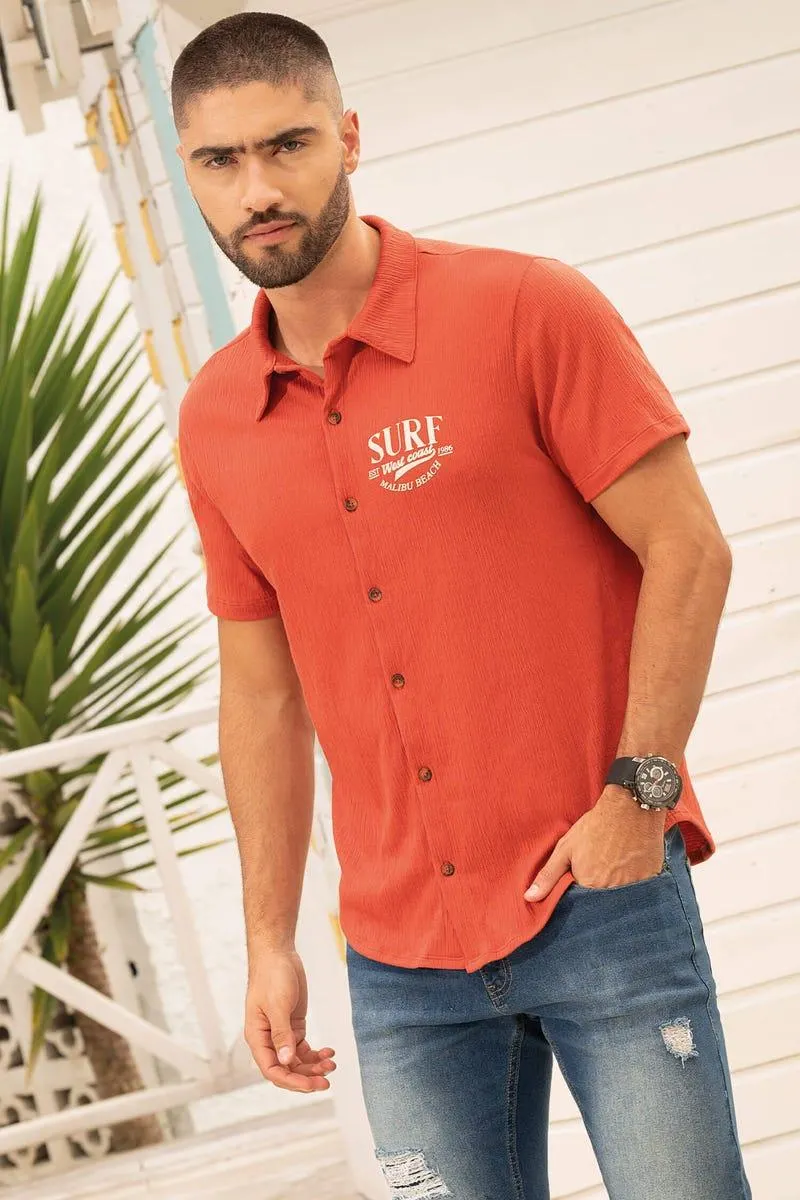 CAMISA MANGA CORTA Naranjado