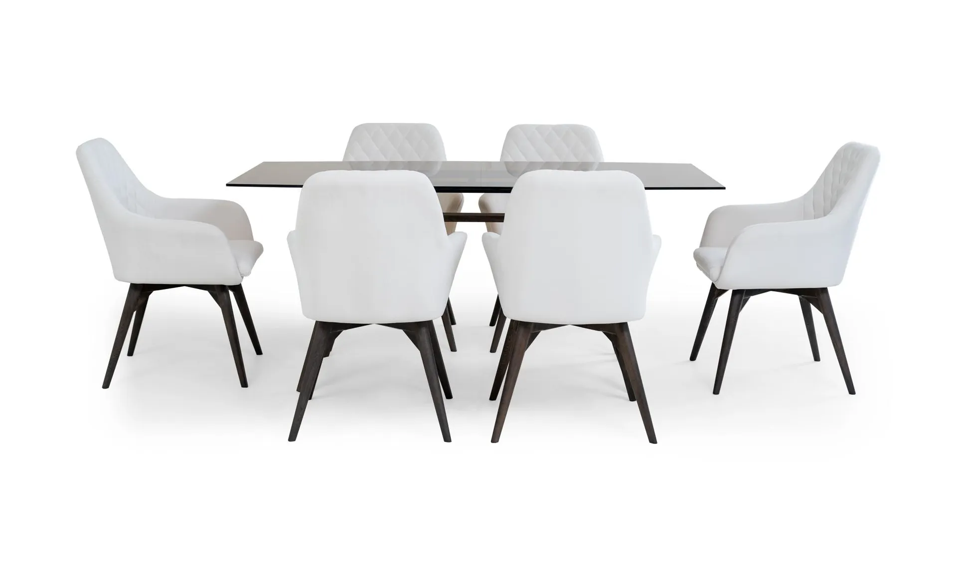 Mesa Comedor Atalanta Vidrio Barril + 6 Sillas Odense