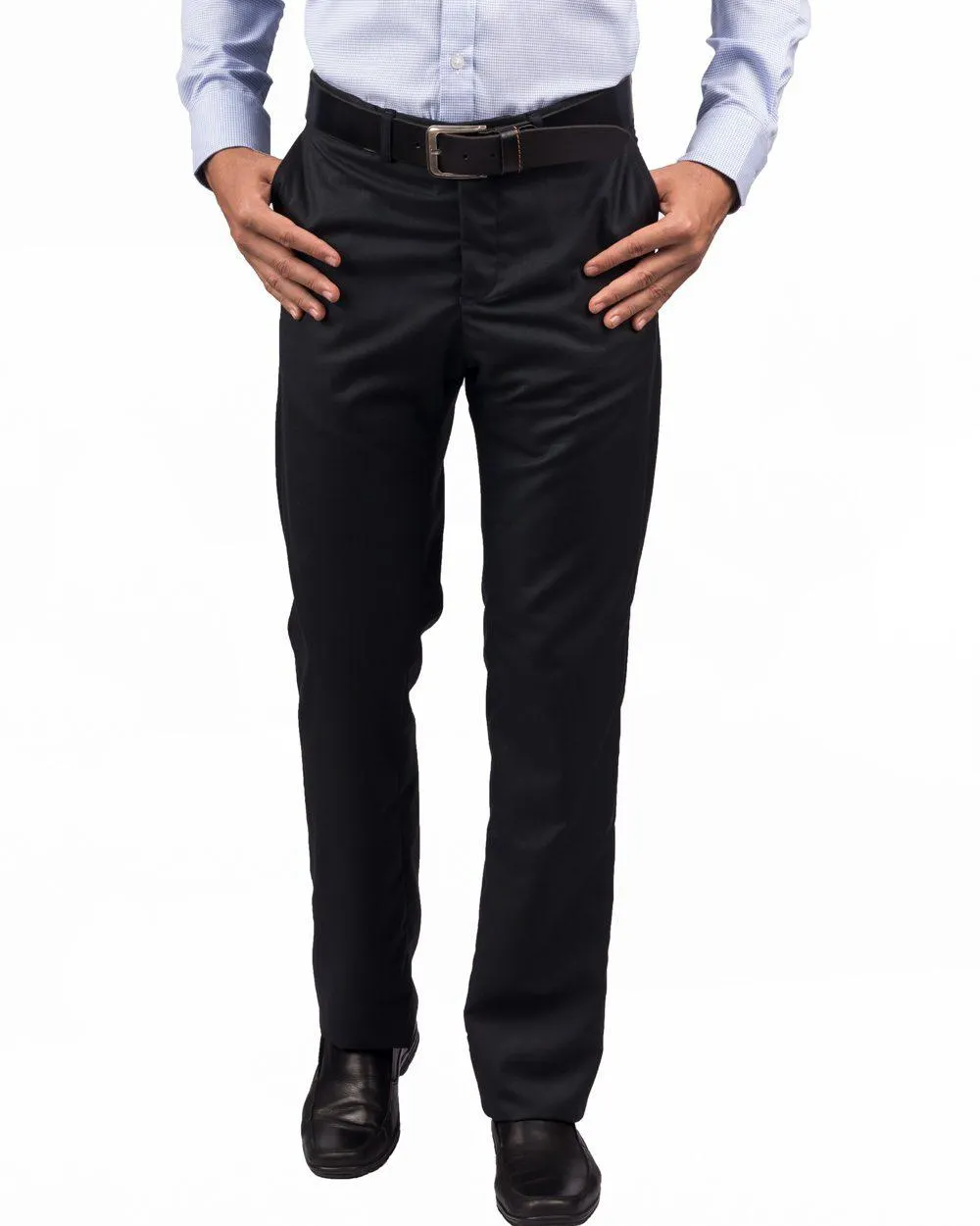 Pantalón Clásico Standard Fit Negro Con Textura
