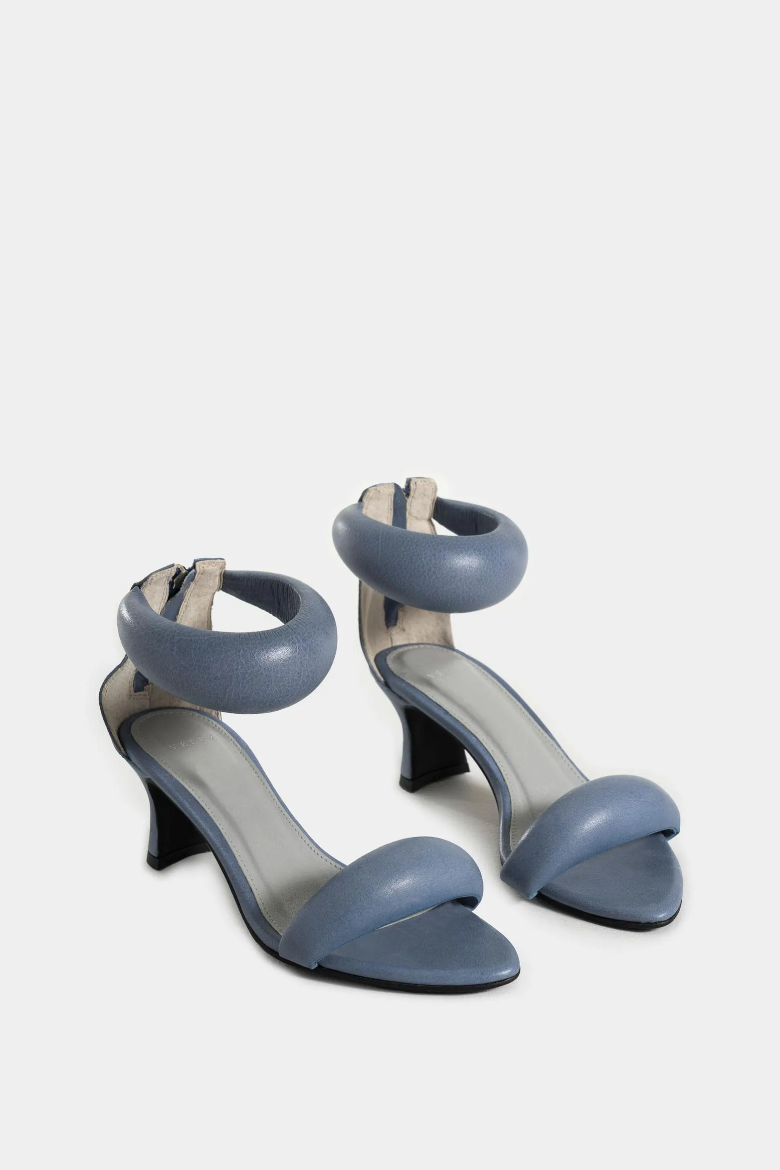 Sandalias tacón mercurio de cuero para mujer dima en punta V