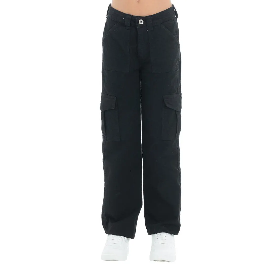 BLACK CARGO PANTS FOR GIRLS