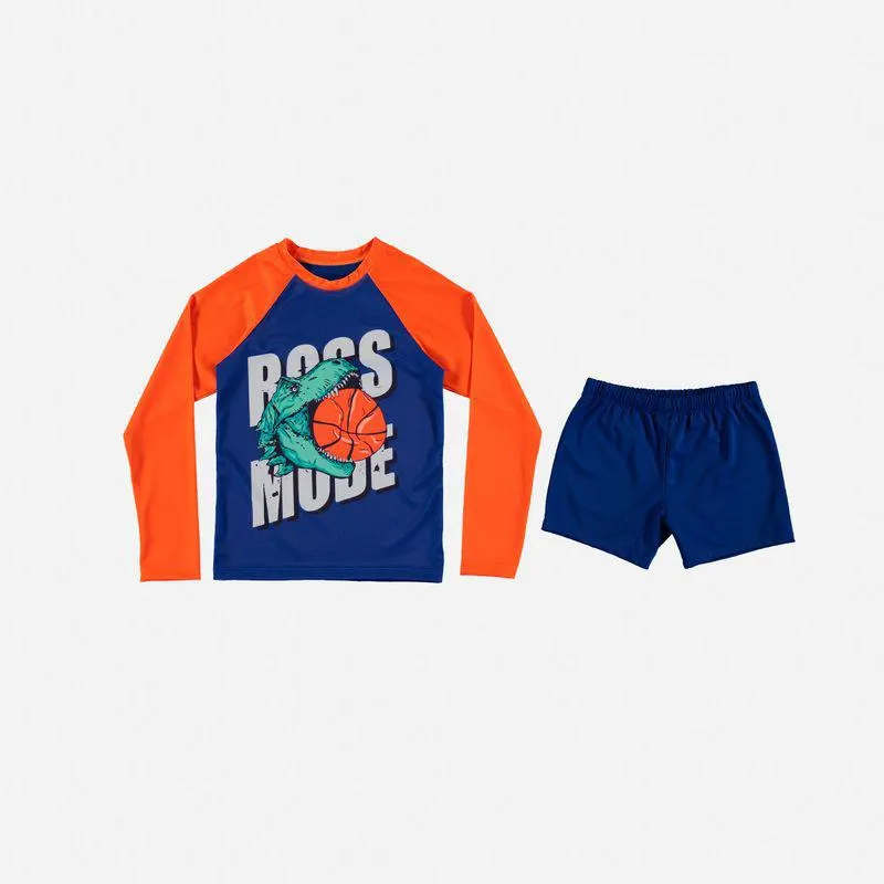 Conjunto baño de niño, manga larga/pantalón corto de Mic