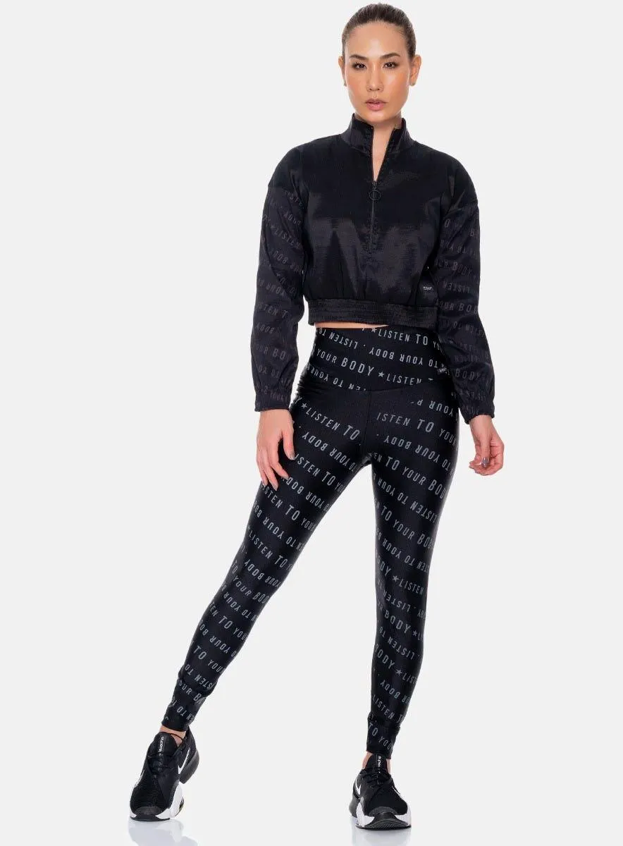 LEGGINS DEPORTIVO MUJER EN TELA EFECTO BRILLANTE CON ESTAMPADO TALLA ÚNICA