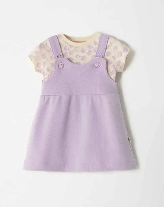 conjunto body + vestido celeste lila 6-9m